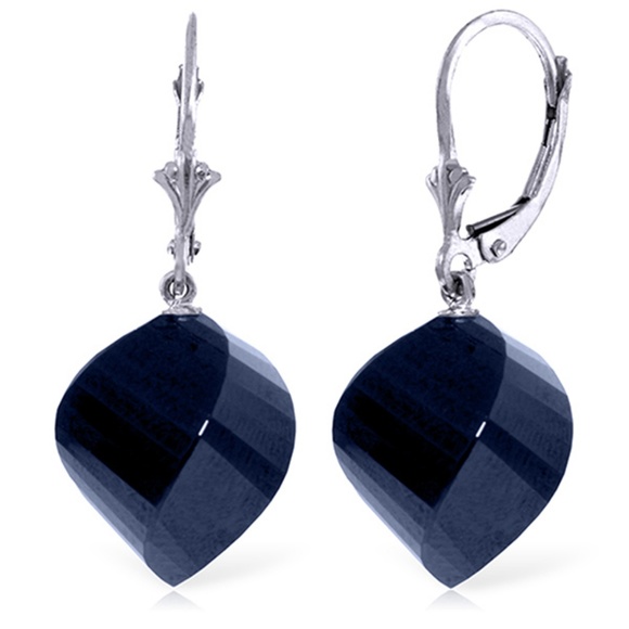 EARRINGS WITH TWISTED BRIOLETTE SAPPHIRES - Picture 1 of 5